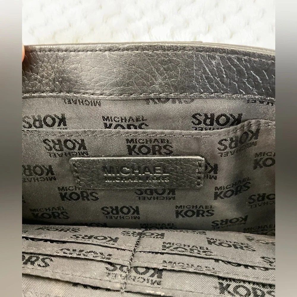 Michael Kors Black Leather Slim Large Clutch
